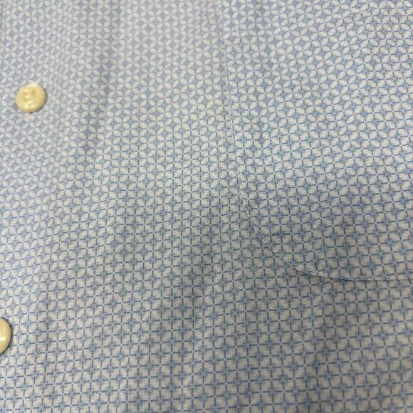 Peter Millar 2XL Blue Star Pattern Long Sleeve Button Down Linen Blend Shirt - Picture 3 of 6